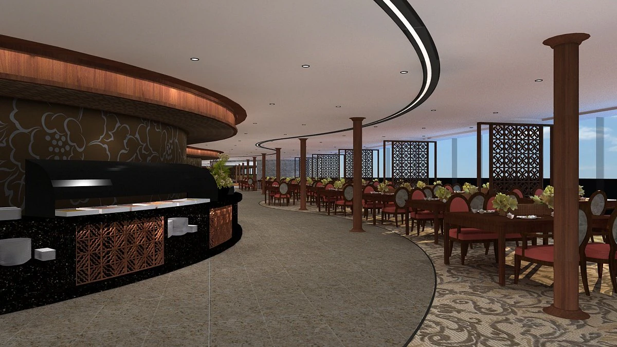 a buffet restaurant on board 3D Model .c4d .max .obj .3ds .fbx .stl .blend 