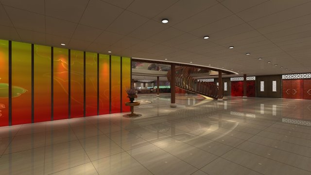 the central hall of the ship Modelo 3D .c4d .max .obj .3ds .fbx .stl .blend 