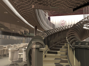 the central hall of the ship Modelo 3D
