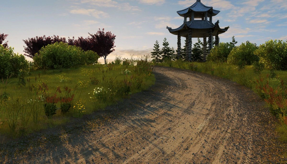 ancient pavilion 3D Model .c4d .max .obj .3ds .fbx .stl .blend 