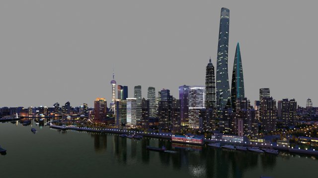 shanghai night view Modello 3D .c4d .max .obj .3ds .fbx .stl .blend 