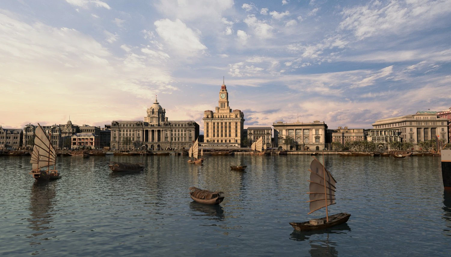 shanghai bund 3D Model .c4d .max .obj .3ds .fbx .stl .blend 
