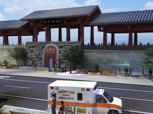 commercial street Modello 3D