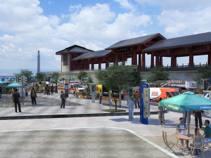 commercial street Modello 3D