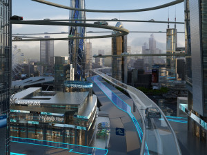 futuristic city 3Dモデル