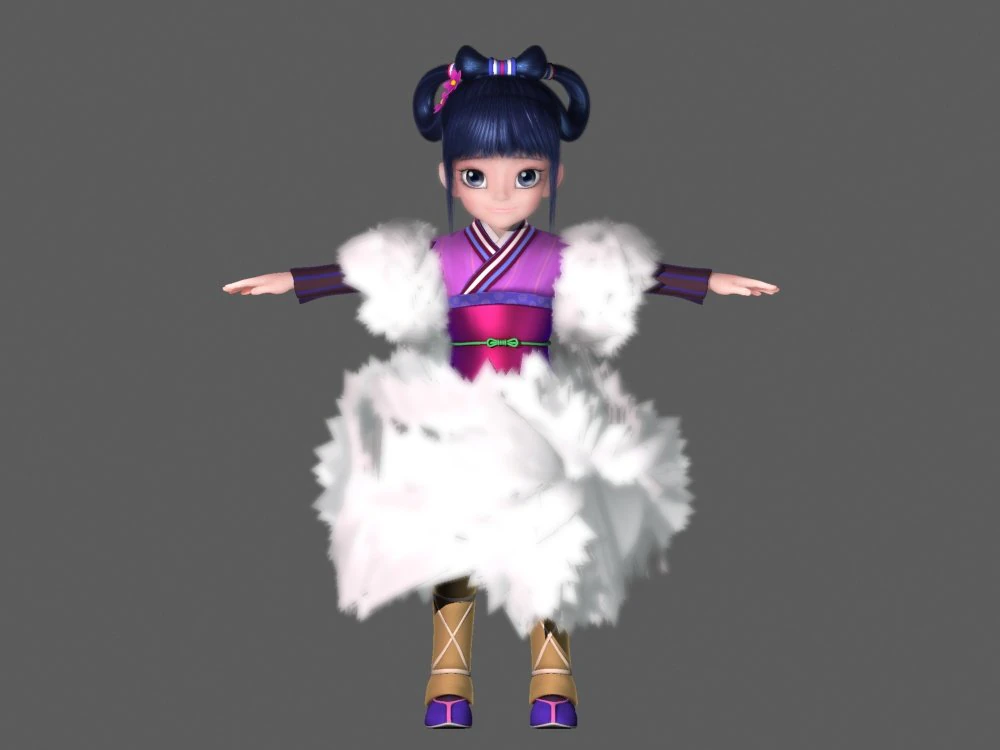 cartoon beauty 3D Model .c4d .max .obj .3ds .fbx .stl .blend 