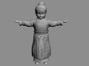 cartoon old lady 3D Model