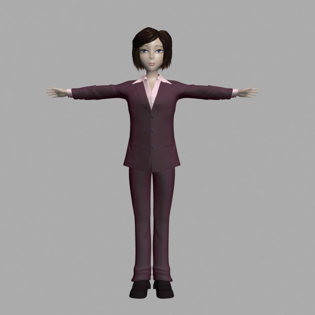 cartoon lady Modello 3D .c4d .max .obj .3ds .fbx .stl .blend 