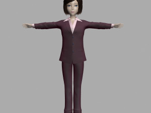 cartoon lady 3D 模型