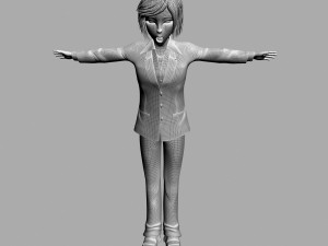 cartoon lady Modello 3D