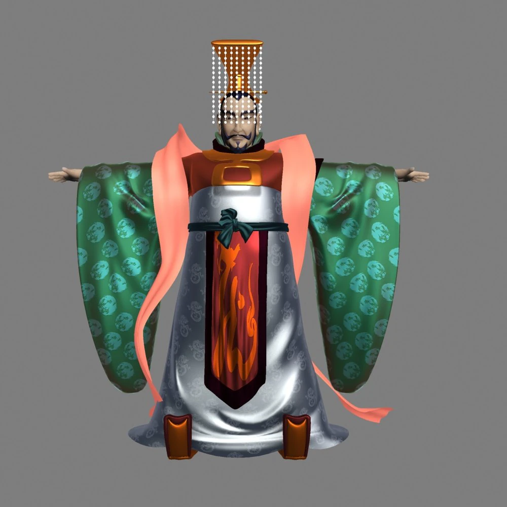 cartoon emperor 3D Model .c4d .max .obj .3ds .fbx .stl .blend