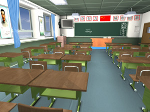 cartoon classrooms Modelo 3D