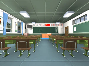 cartoon classrooms 3D Model