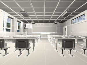 cartoon classrooms Modelo 3D