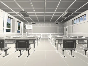 cartoon classrooms 3D Model