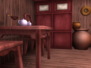 cartoon huts Model 3D