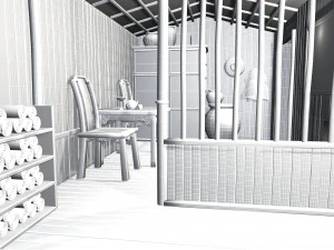 cartoon huts 3D Model