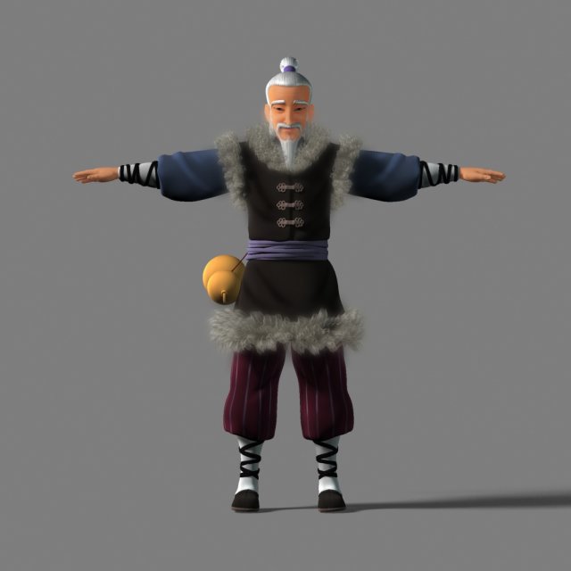 cartoon old man 3D 模型 .c4d .max .obj .3ds .fbx .stl .blend