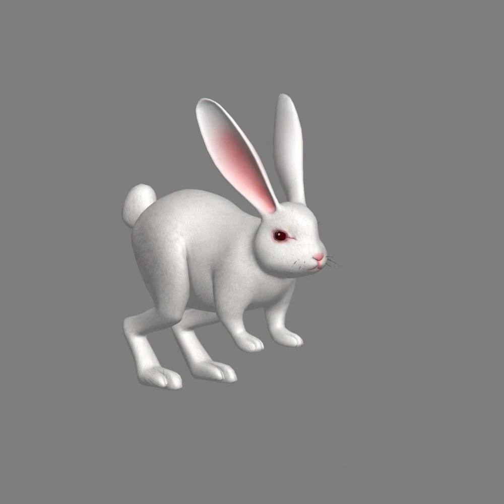 cartoon rabbit 3D Model .c4d .max .obj .3ds .fbx .stl .blend