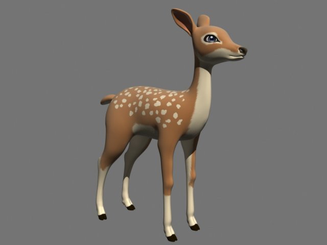 cartoon deer 3Dモデル .c4d .max .obj .3ds .fbx .stl .blend 