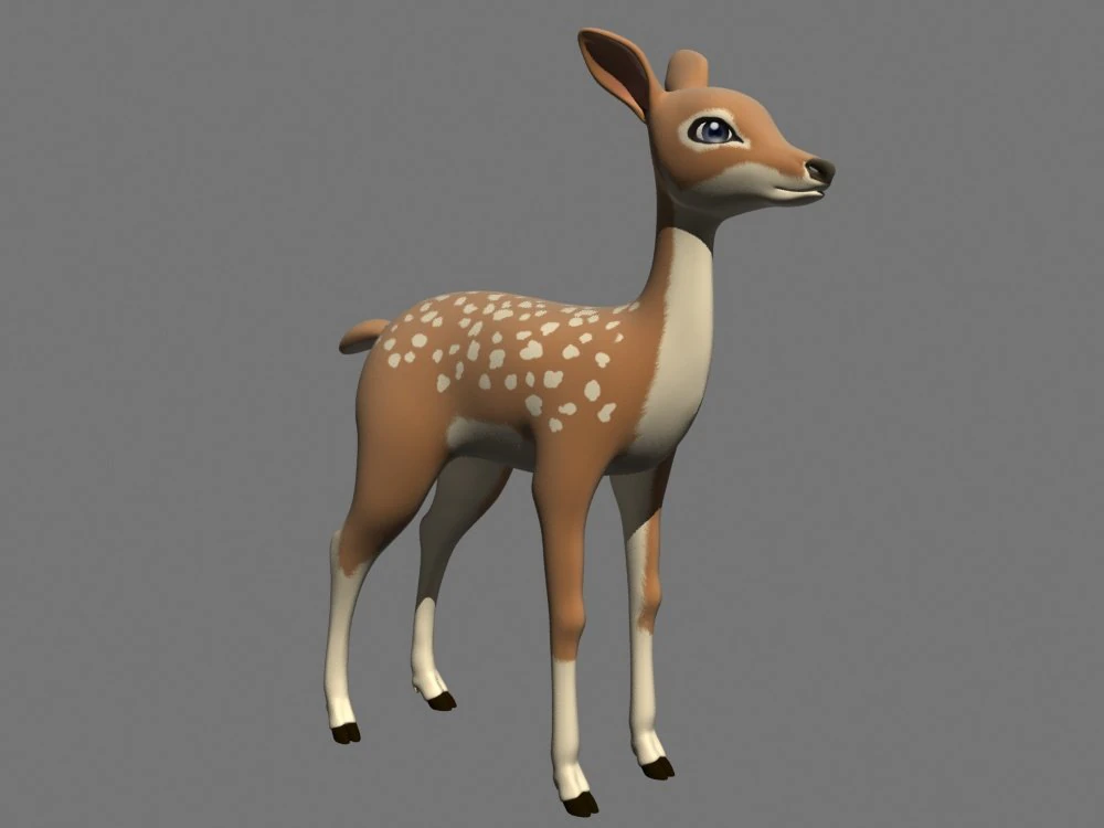 cartoon deer 3D Model .c4d .max .obj .3ds .fbx .stl .blend 