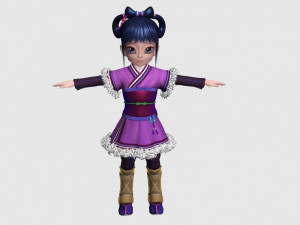 cartoon little girl Modèle 3D