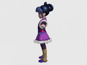 cartoon little girl 3D Model