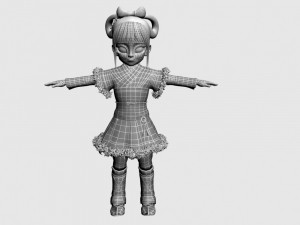 cartoon little girl 3D 모델