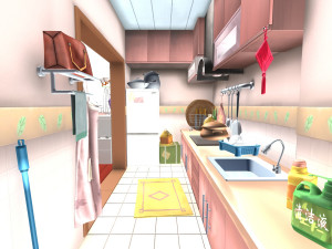 cartoon kitchen 3D Model