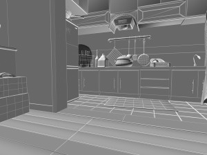 cartoon kitchen 3D Model