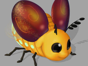cartoon fireflies 3D Model