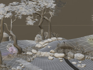 cartoon village Model 3D