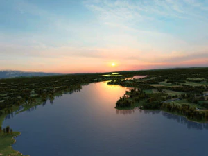 rivi&egrave;re Yongding Modèle 3D