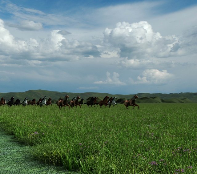 set the horse 3D-Modell .c4d .max .obj .3ds .fbx .stl .blend 