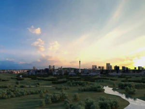city early morning 3D Model