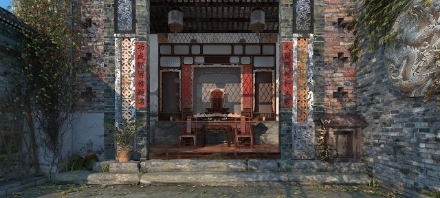 ancient government offices Modèle 3D .c4d .max .obj .3ds .fbx .stl .blend 