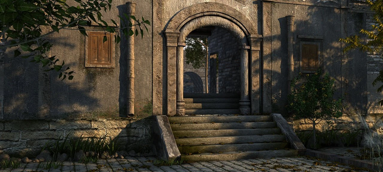 edificio antico Modello 3D .c4d .max .obj .3ds .fbx .stl .blend 