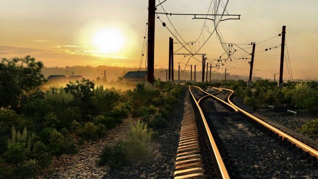 railway Modelo 3D .c4d .max .obj .3ds .fbx .stl .blend 