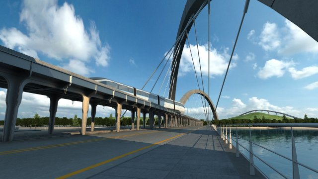 high-speed rail 3D Model .c4d .max .obj .3ds .fbx .stl .blend 