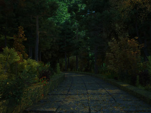 tree-lined road 3D Model
