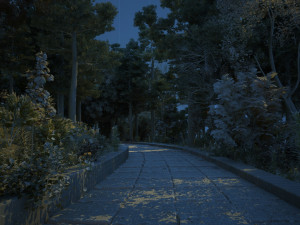 tree-lined road 3D Model