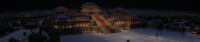 afang palace 3D 模型 .c4d .max .obj .3ds .fbx .stl .blend 