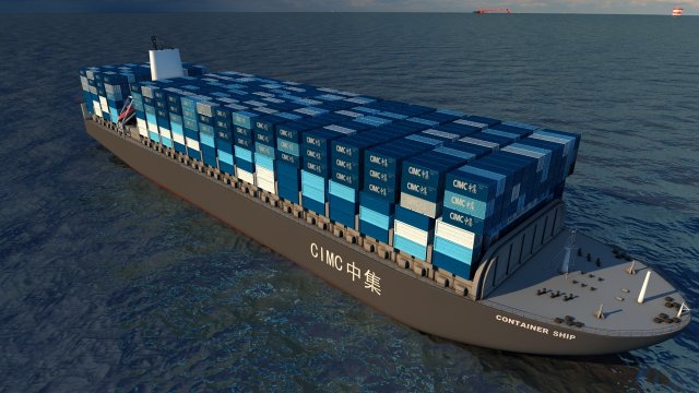 cargo ship 3D-Modell .c4d .max .obj .3ds .fbx .stl .blend 