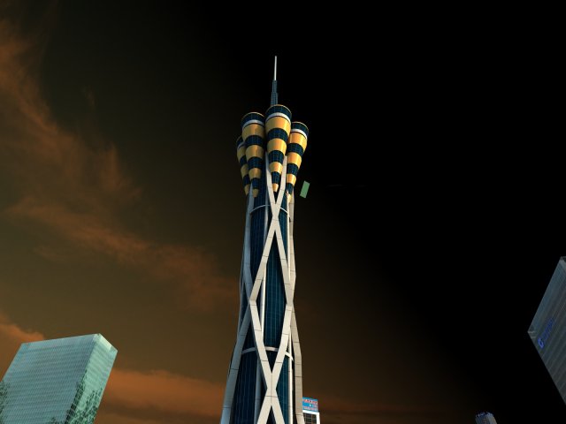 tv tower 3D Model .c4d .max .obj .3ds .fbx .stl .blend 