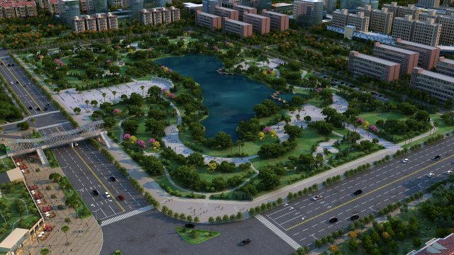 City park 3D Modell .c4d .max .obj .3ds .fbx .stl .blend