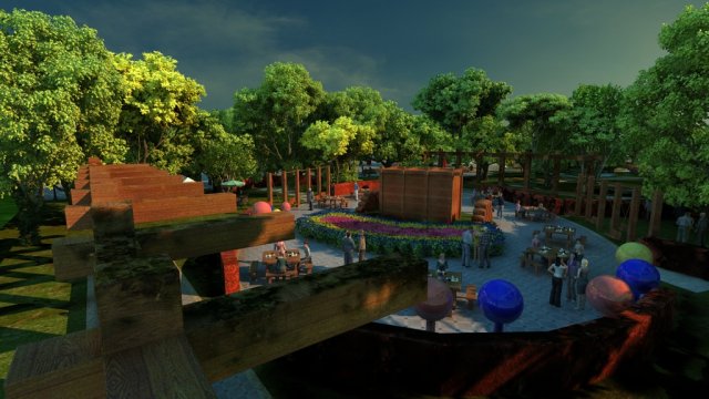 city park 3D Model .c4d .max .obj .3ds .fbx .stl .blend