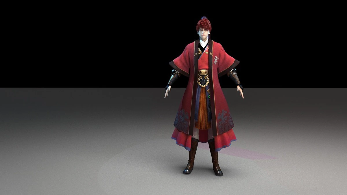 martial arts character 3D Model .c4d .max .obj .3ds .fbx .stl .blend