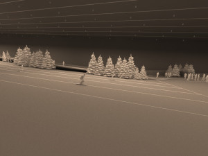 ski facility Modèle 3D