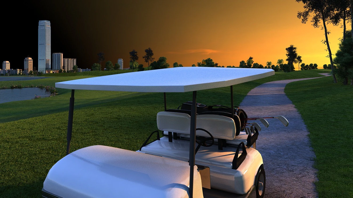 golf course 3D Model .c4d .max .obj .3ds .fbx .stl .blend 