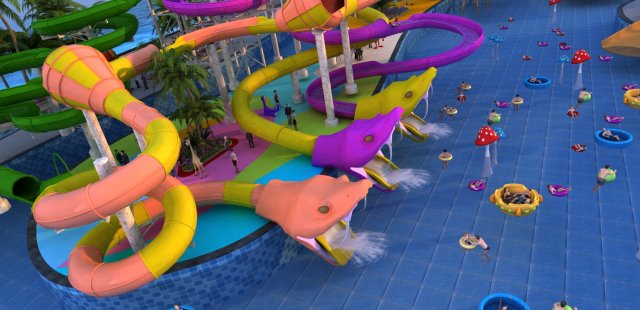 water slide 3D 모델 .c4d .max .obj .3ds .fbx .stl .blend